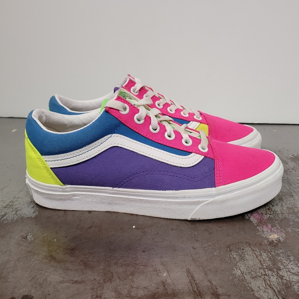 VANS NEON COLORS OLD SCHOOL SHOES SZ WOMEN'S 7.5 MEN'S 6 SNEAKERS